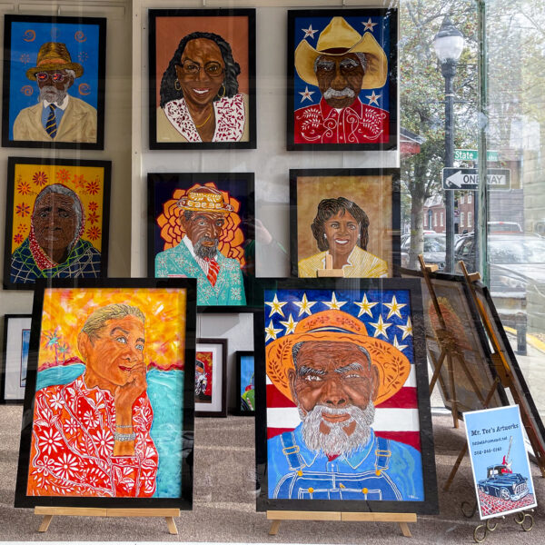 artsculturedistricts Paintings in the window of the Dover Art League