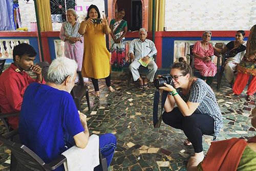 leah beach photographing a man